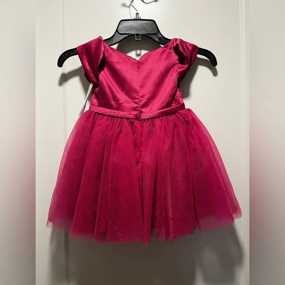 Azazie Girl's Princess Ball Gown Matte Satin & Tulle Dress Party Fuchsia Size 3